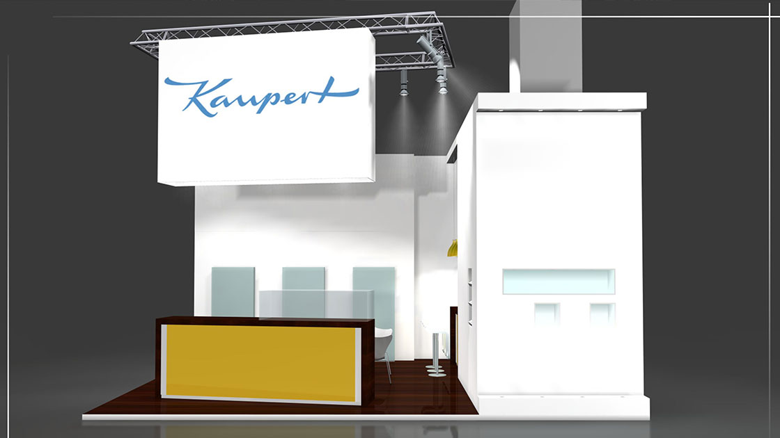 MA Messebau Referenzbild Visualisierung Messestand Kaupert
